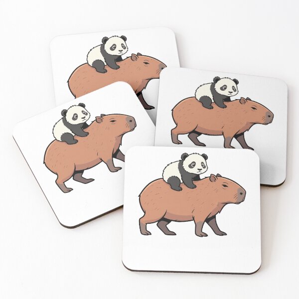 Item preview, Cute Panda Cub Riding Capybara Cartoon designed and sold by k3rstman1.