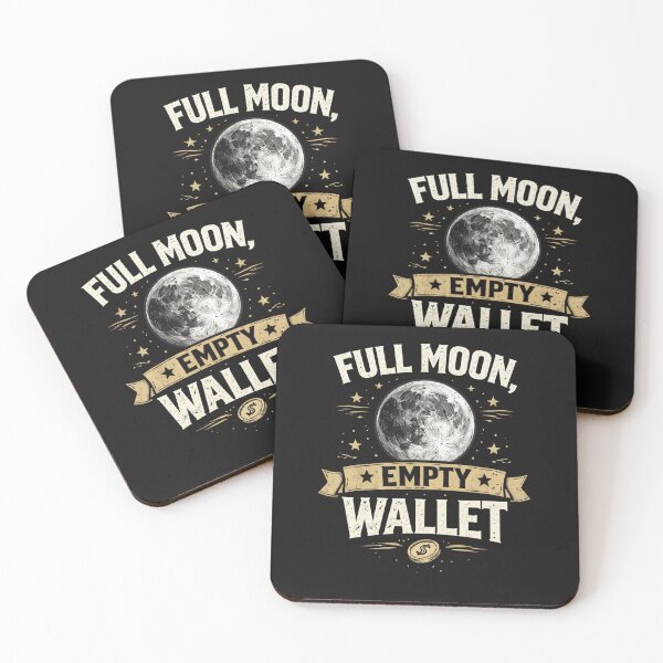 Item preview, Full Moon Empty Wallet Funny T-Shirt – Broke Aesthetic Space Design designed and sold by sumodesign.