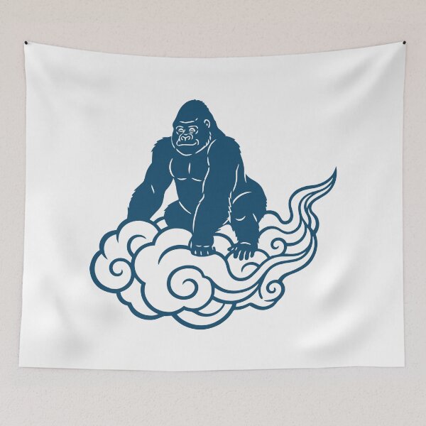 Item preview, The Cloud Cruiser : Indigo Gorilla Riding a Celestial Cloud - Bold Graphic designed and sold by j-touch-bold.