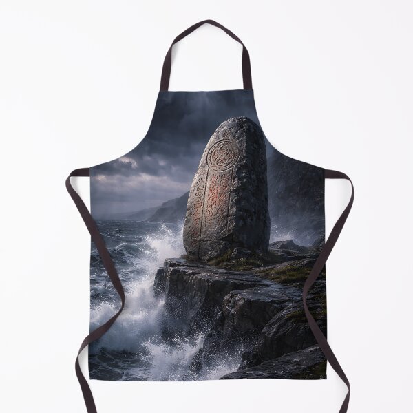 Item preview, Runestone on a stormy coast (AI generated) designed and sold by MS - AI - creative.