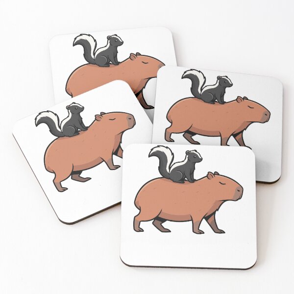 Item preview, Cute Capybara and Skunk Cartoon Animal Friendship designed and sold by k3rstman1.