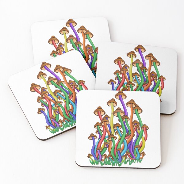 Item preview, Vibrant Trippy Mushroom Forest Illustration designed and sold by DesertFlowArt.