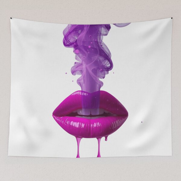 Item preview, Ablaze Neon Kiss - Glowing Glass Art & Smoke Aesthetic designed and sold by LoveIsPoison.