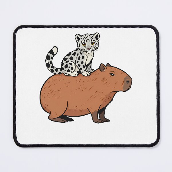 Item preview, Cute Capybara and Snow Leopard Cub Friendship designed and sold by k3rstman1.