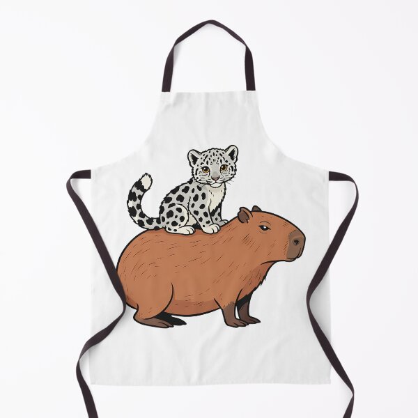Item preview, Cute Capybara and Snow Leopard Cub Friendship designed and sold by k3rstman1.