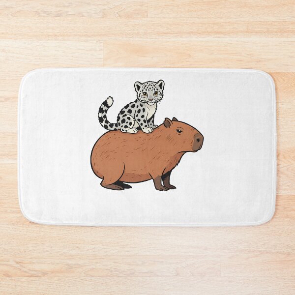 Item preview, Cute Capybara and Snow Leopard Cub Friendship designed and sold by k3rstman1.