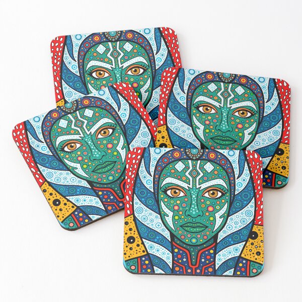Item preview, Ahsoka Tano — Star Wars Dotwork Pop Art | Pointillist Cosmic Portrait designed and sold by  Ojo de Lilith.