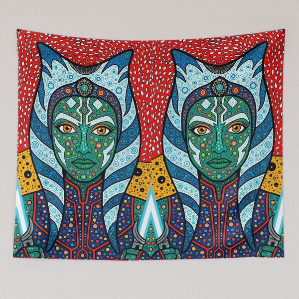 Item preview, Ahsoka Tano — Star Wars Dotwork Pop Art | Pointillist Cosmic Portrait designed and sold by  Ojo de Lilith.