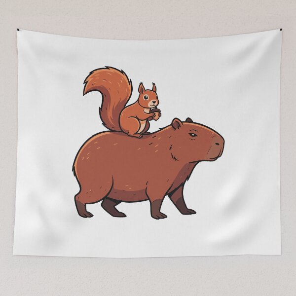 Item preview, Cute Capybara and Squirrel Animal Friendship designed and sold by k3rstman1.
