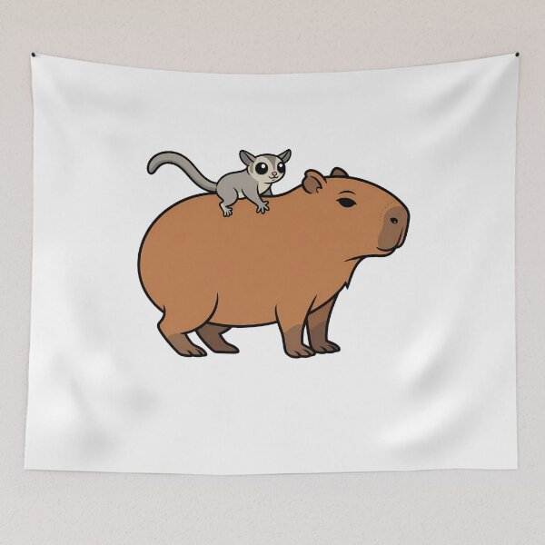 Item preview, Cute Capybara and Sugar Glider Cartoon Duo designed and sold by k3rstman1.