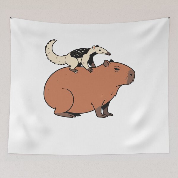 Item preview, Cute Tamandua Riding Capybara South American Animals designed and sold by k3rstman1.