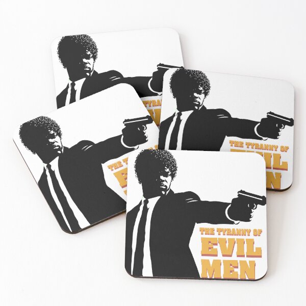 Item preview, The Tyranny of Evil Men Shirt – Pulp Fiction Style Quote Tee – Vintage Movie Typography Graphic – Retro Bold Statement T-Shirt designed and sold by DiamondSkyShirt.