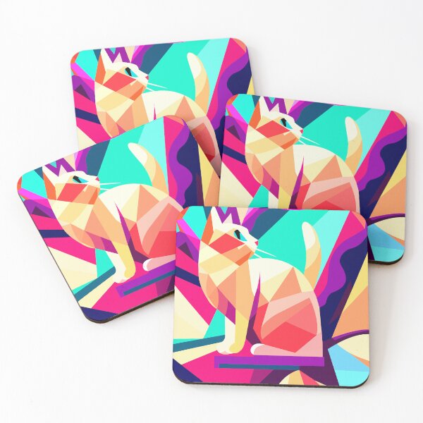 Item preview, Colorful geometric cat designed and sold by elife.ds.
