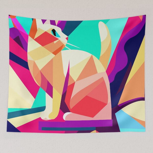 Item preview, Colorful geometric cat designed and sold by elife.ds.