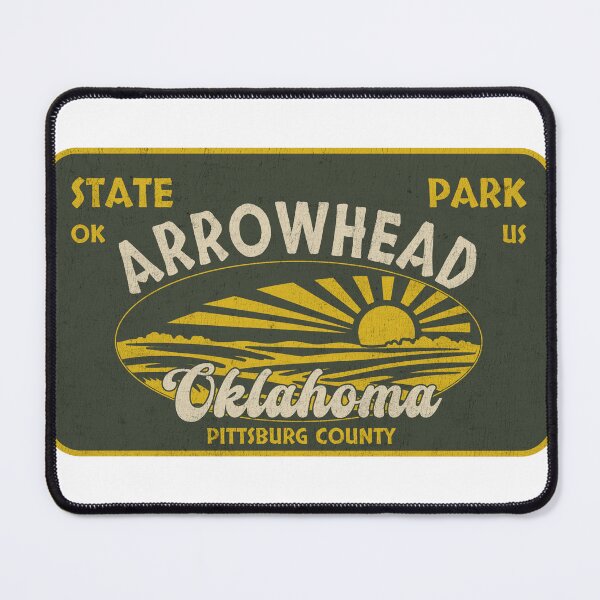 Item preview, Arrowhead State Park, Pittsburg County, Oklahoma, badge design designed and sold by Wanderful-roads.