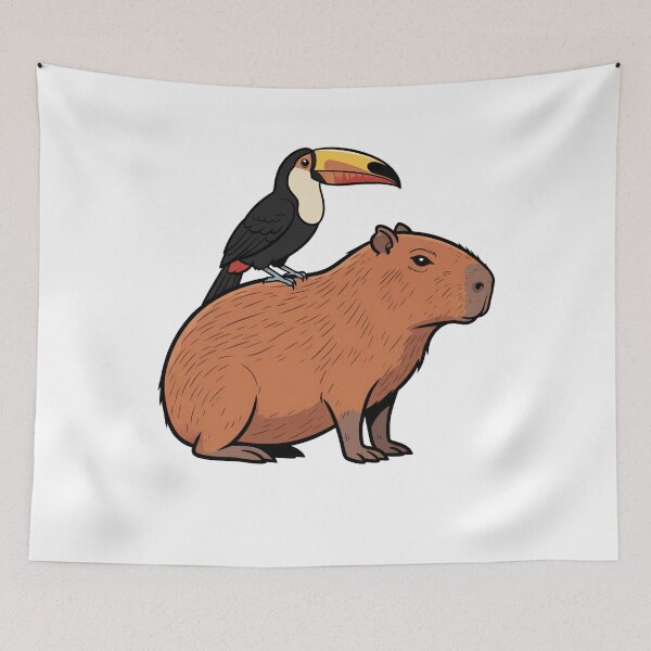 Item preview, Cute Capybara and Toucan Tropical Jungle Duo designed and sold by k3rstman1.