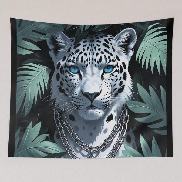 Item preview, white tiger with blue eyes in the jungle designed and sold by LioTou.