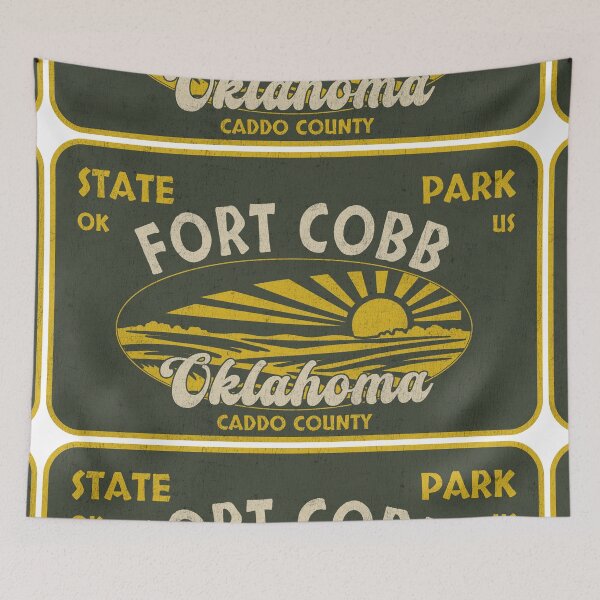 Item preview, Fort Cobb State Park, Caddo County, Oklahoma, badge design designed and sold by Wanderful-roads.