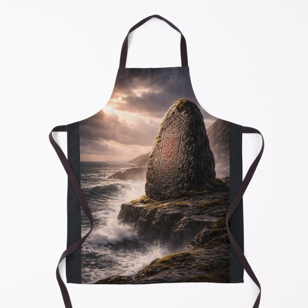 Item preview, Runestone at sunset on the coast (AI generated) designed and sold by MS - AI - creative.