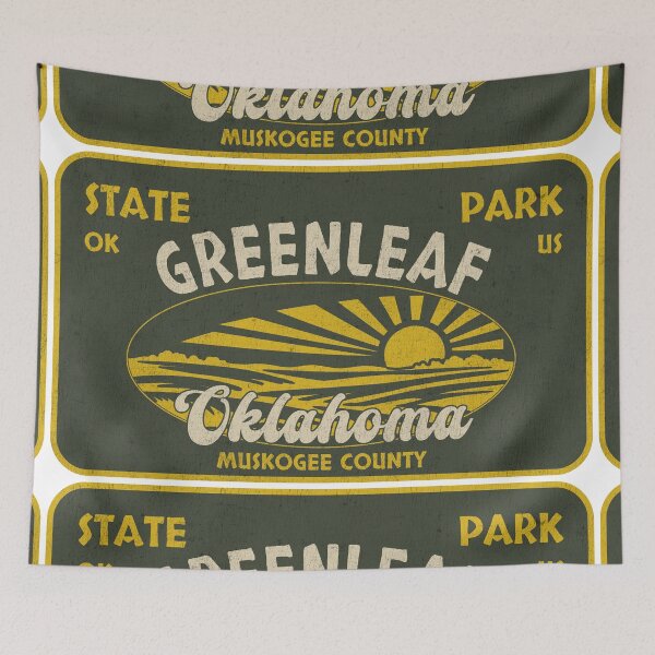 Item preview, Greenleaf State Park, Muskogee County, Oklahoma, badge design designed and sold by Wanderful-roads.