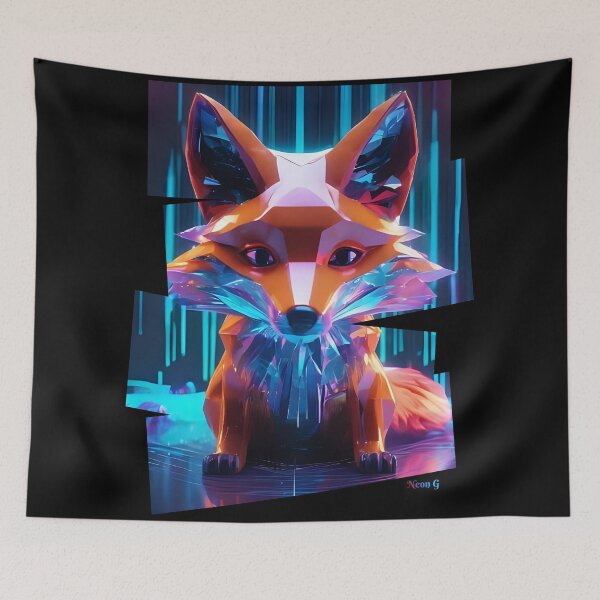 Item preview, Holographic fox in the middle of a glitch 6 designed and sold by Neon G.