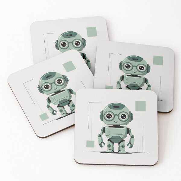 Item preview, friendly robot wearing round glasses designed and sold by 123ks.