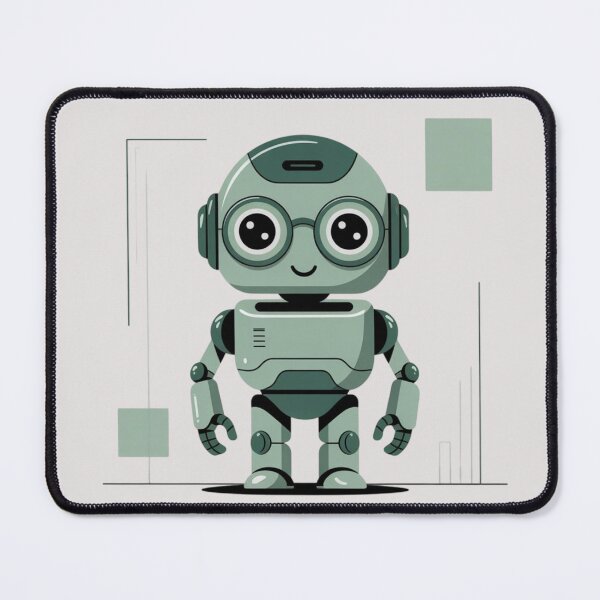 Item preview, friendly robot wearing round glasses designed and sold by 123ks.