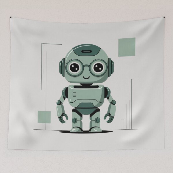 Item preview, friendly robot wearing round glasses designed and sold by 123ks.