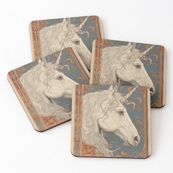 Item preview, Art nouveau Unicorn Card designed and sold by MendaciousMina.