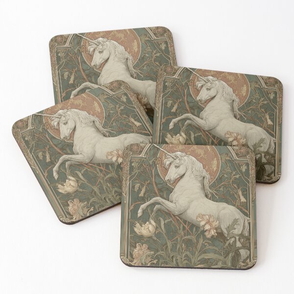 Item preview, Art nouveau Unicorn Card designed and sold by MendaciousMina.