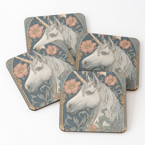 Item preview, Art nouveau Unicorn Card designed and sold by MendaciousMina.