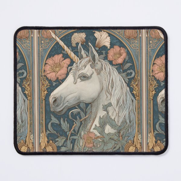 Item preview, Art nouveau Unicorn Card designed and sold by MendaciousMina.