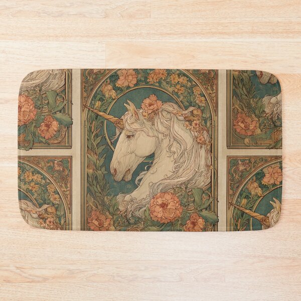 Item preview, Art nouveau Unicorn Card designed and sold by MendaciousMina.