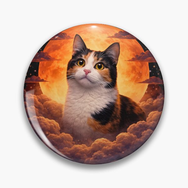 Item preview, Calico Cat Moon Art – Cute Calico Kitten Memorial Gift for Cat Mom Dad designed and sold by PixelsPaws.