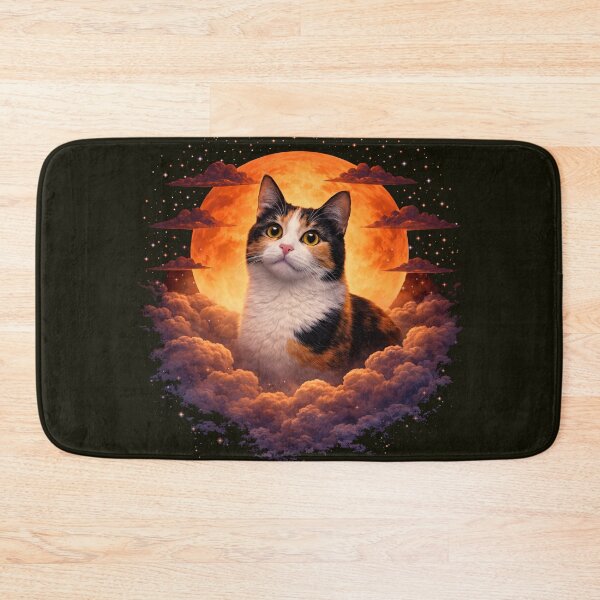 Item preview, Calico Cat Moon Art – Cute Calico Kitten Memorial Gift for Cat Mom Dad designed and sold by PixelsPaws.