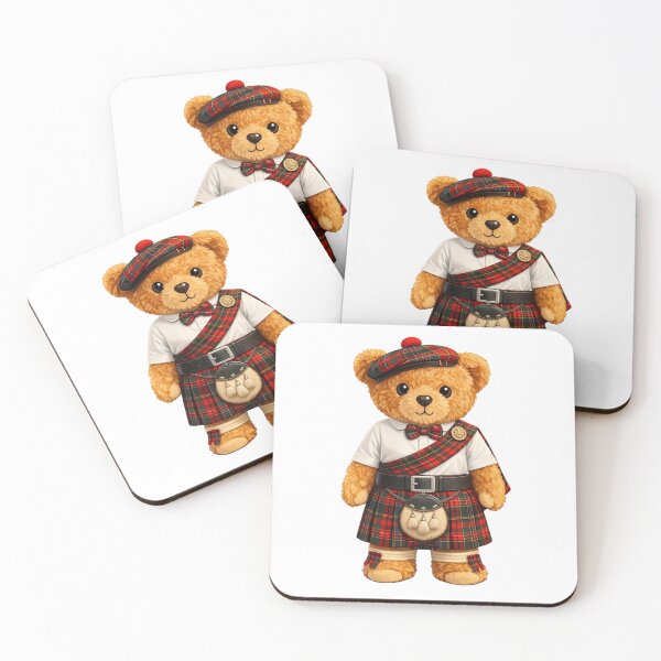 Item preview, Cute Dapper Scottish Teddy Bear in Tartan Kilt and Sporran Illustration designed and sold by CuteBear87.