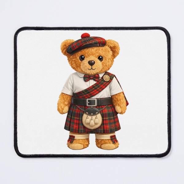 Item preview, Cute Dapper Scottish Teddy Bear in Tartan Kilt and Sporran Illustration designed and sold by CuteBear87.