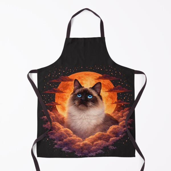 Item preview, Birman Cat Moon Art – Blue Eyes Cat Gift for Cat Mom and Dad designed and sold by PixelsPaws.