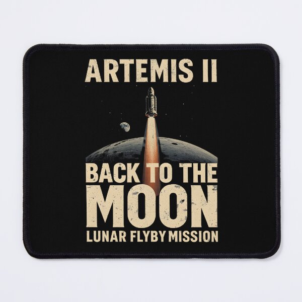 Item preview, Artemis II Back to the Moon Retro Rocket Space Mission Design designed and sold by LunaMagicStudio.