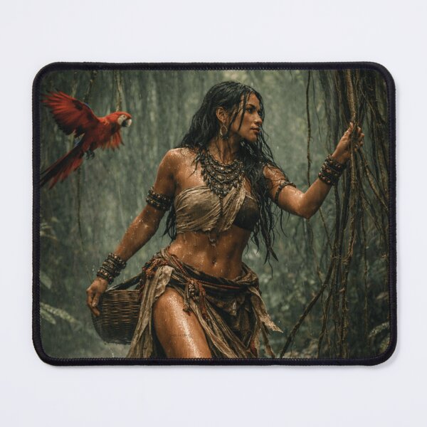 Item preview, Jungle Huntress Warrior Woman Fantasy Art Print designed and sold by INFINISHE.