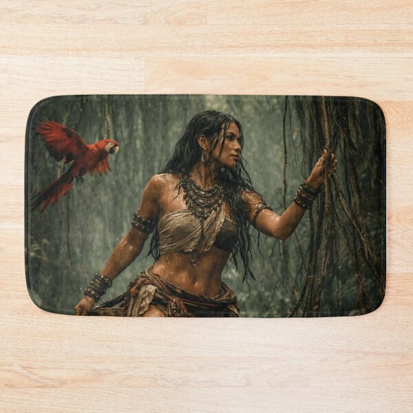 Item preview, Jungle Huntress Warrior Woman Fantasy Art Print designed and sold by INFINISHE.