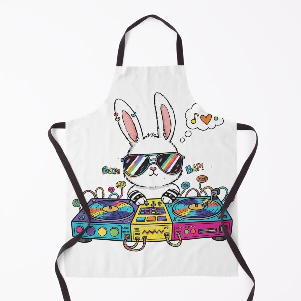 Item preview, DJ Bunny Mixing Music Rainbow Vibes designed and sold by DariaOltes.
