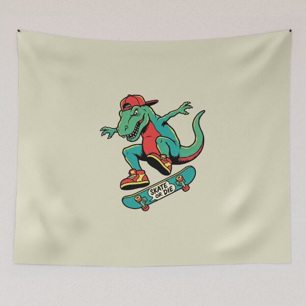 Item preview, Cool T-Rex dinosaur riding a skateboard designed and sold by Mike Kiev art.