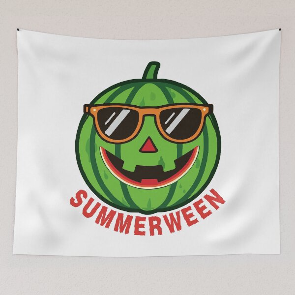 Item preview, Summerween Watermelon Pumpkin Jack o Lantern - Summer Halloween Vibes designed and sold by VibranPalette.