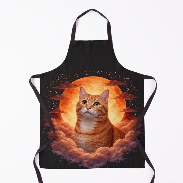 Item preview, Orange Tabby Cat Moon Art – Ginger Cat Gift for Cat Mom and Dad designed and sold by PixelsPaws.