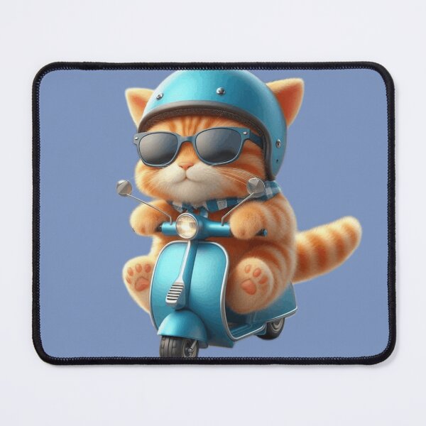 Item preview, “Cool Cat Riding a Scooter – Cute Funny Cat Illustration” designed and sold by cute-corner0.