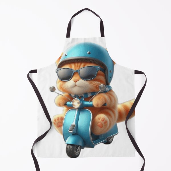 Item preview, “Cool Cat Riding a Scooter – Cute Funny Cat Illustration” designed and sold by cute-corner0.
