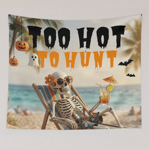 Item preview, Summerween Skeleton Beach Day - Too Hot To Hunt Ghost  designed and sold by VibranPalette.