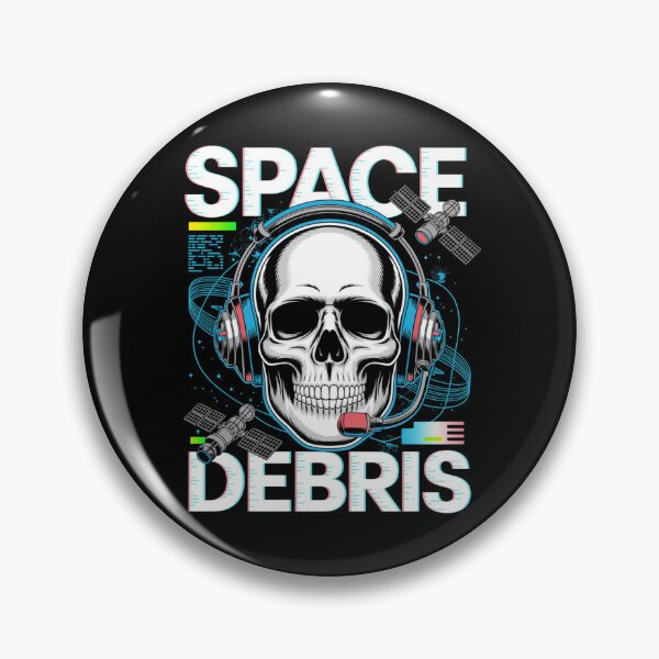 Item preview, Space Debris — Skull Headset Grid Satellite Neon Streetwear Space Tee V1 designed and sold by DarylWelsh2024.