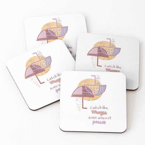 Item preview, Catch the Magic Rain Umbrella Inspirational Quote Art designed and sold by FaliushART.